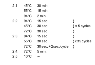 ARN et procéder à l’amplification sur thermocycleur (conditions ABI 9600)