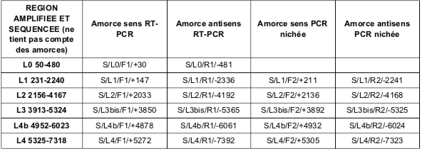 Amorces utilisées pour l’amplification de la région 5’(ORF1a et ORF1b)_2