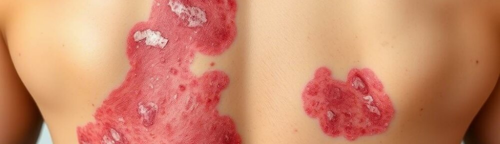 Psoriasis sur le dos - Plaques rouges et squameuses