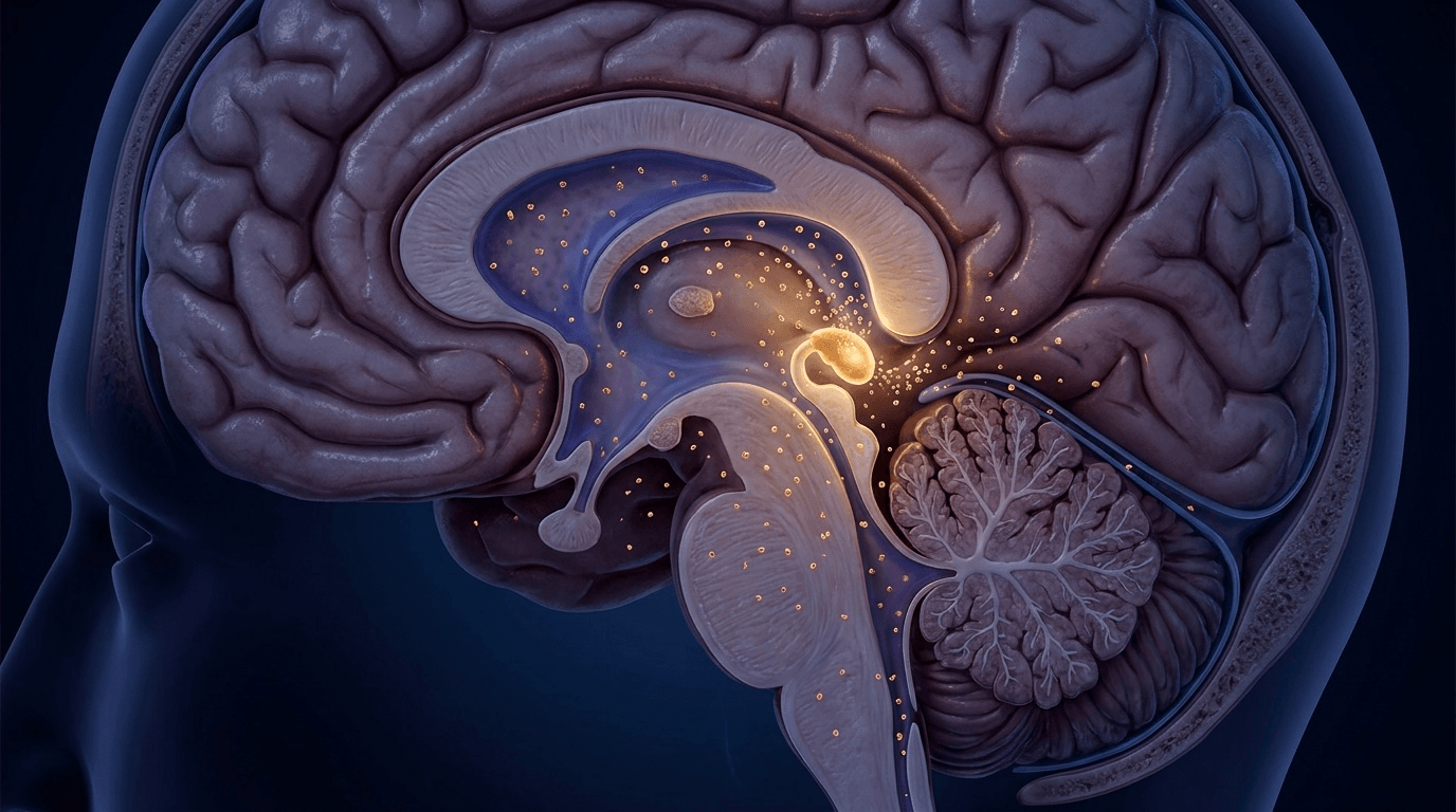 Visualisation médicale haute précision du mécanisme unique de la mélatonine : seule hormone traversant toutes les barrières biologiques pour protéger directement les neurones du stress oxydatif.