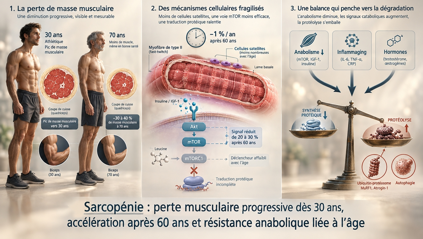 Dynamomètre de préhension, vitesse de marche sur 4 mètres, DXA pour mesurer la masse maigre appendiculaire : trois étapes simples pour diagnostiquer la sarcopénie selon EWGSOP2/GLIS.
